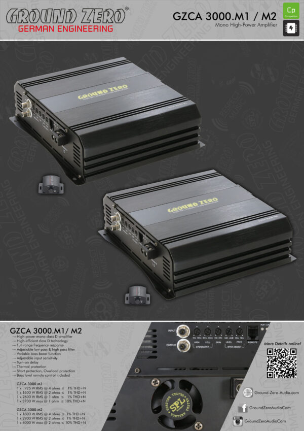 Ground Zero GZCA 3000.M1 3000W Mono Amplifier