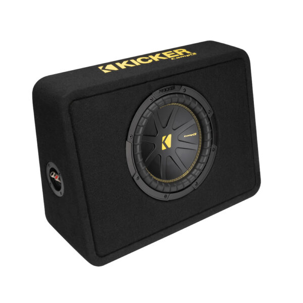 Kicker CompC TCWC102 10" Thin Profile Loaded Enclosure 2 Ohm Single Terminal